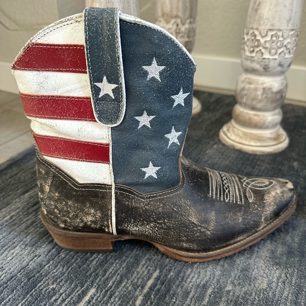 Roper Patriotic Ankle Boots - Red, White, Blue, and Black